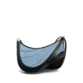 Mugler denim spiral curve 01 shoulder bag - Blue