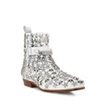 Philipp Plein Stars leather boots - White
