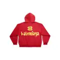Balenciaga Tape Type zip-up hoodie - Red