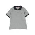 Moncler Enfant logo-patch cotton polo collar - Grey
