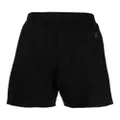 izzue logo-print cotton shorts - Black