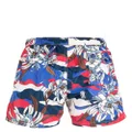 Moncler graphic-print swim shorts - Blue