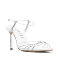 Casadei Blade metallic-effect 100mm sandals - White