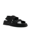 GANNI smocked-strap flatform sandals - Black