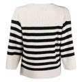 By Malene Birger Leon striped ribbed-knit jumper - White