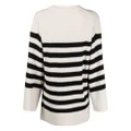 By Malene Birger Leon striped ribbed-knit jumper - White