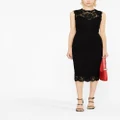 Dolce & Gabbana lace-overlay fitted sleeveless dress - Black