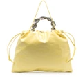 Jil Sander metallic top-handle leather tote bag - Yellow