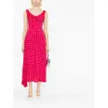 Alessandra Rich polka dot-print draped dress - Pink