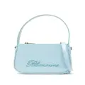 Blumarine logo-detail mini leather bag - Blue