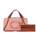 Stella McCartney embroidered-logo woven tote bag - Pink