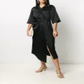 Nanushka satin wrap dress - Black