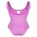 Moncler keyhole-neck swimsuit - Purple