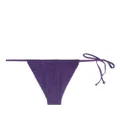 Bond-eye tie-fastening crinkled bikini bottom - Purple