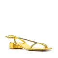 Stuart Weitzman crystal-embellished 45mm block-heel sandals - Yellow
