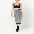 Miu Miu intarsia logo stripe pencil skirt - Black