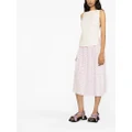 GANNI broderie-anglaise straight skirt - Pink