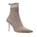 Balmain pointed-toe sock-style boots - Grey