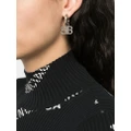 Balenciaga crystal-embellished logo earrings - Silver