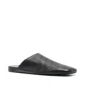 Balenciaga debossed-logo leather mules - Black