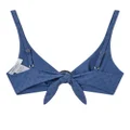 Jimmy Choo Sira logo-print bikini top - Blue