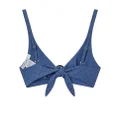 Jimmy Choo Sira logo-print bikini top - Blue