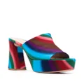 Gianvito Rossi Holly 115mm striped platform mules - Blue