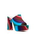 Gianvito Rossi Holly 115mm striped platform mules - Blue