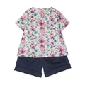 Il Gufo floral print T-shirt and shorts set - Blue