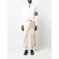 Thom Browne 4-Bar stripe cable-knit cardigan - White