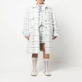 Thom Browne single-breasted tweed coat - White