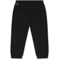 Lacoste Kids logo-patch cotton track pants - Black