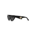 Dolce & Gabbana Eyewear logo-lettering cat-eye sunglasses - Black