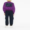 Kenzo logo-patch bomber jacket - Purple