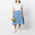 b+ab button-embellished pleated skirt - Blue