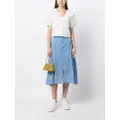 b+ab button-embellished pleated skirt - Blue