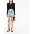 Alessandra Rich asymmetric satin mini skirt - Blue