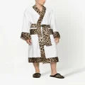 Dolce & Gabbana leopard-print cotton bathrobe - White