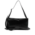 Jil Sander logo-print leather shoulder bag - Black