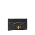 Tory Burch quilted logo-plaque cardholder - Black
