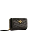 Tory Burch quilted logo-plaque purse - Black