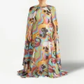 ETRO printed cape-effect silk dress - Multicolour