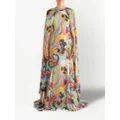ETRO printed cape-effect silk dress - Multicolour