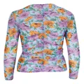 Veronica Beard gathered-detail floral-print blouse - Purple