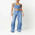 alice + olivia Cay baggy denim cargo trousers - Blue