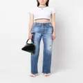 Dsquared2 high-waisted logo-patch jeans - Blue