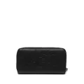 Armani Exchange embossed logo zip-around wallet - Black