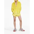 Balenciaga velvet-effect zip-up hoodie - Yellow