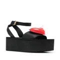 Moschino heart-motif 80mm platform sandals - Black