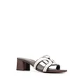 Tod's interwoven-strap 50mm leather mules - White